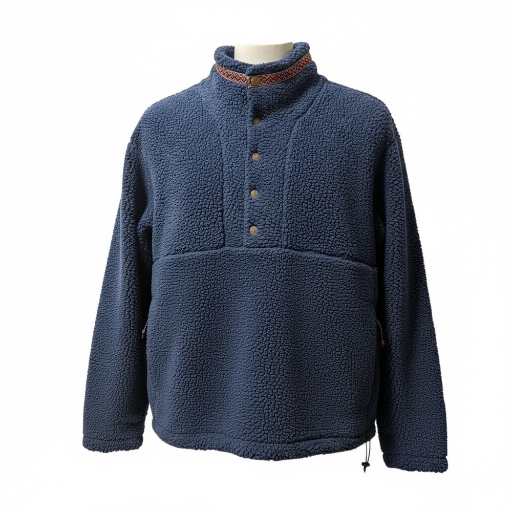 Alpine Design Navy Sherpa Vintage  1/4 Snap Jacket